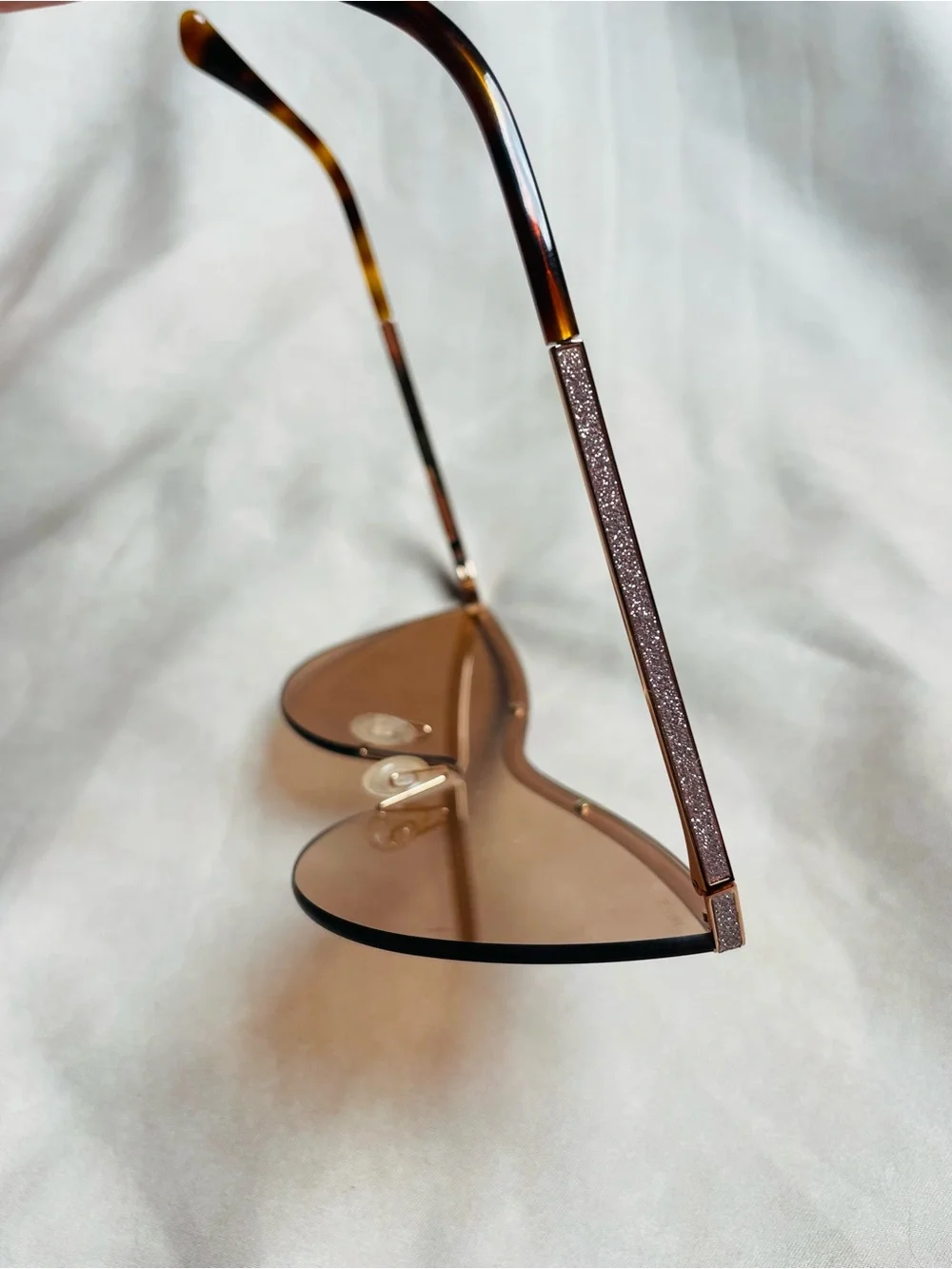 Jimmy Choo Kristen/S 006J/HA Shield Sunglasses – Rose Gold Glitter